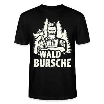 Waldbursche Holzfäller Förster - Stanley/Stella Unisex Bio-T-Shirt CRAFTER - Schwarz - Vorne - Alina (178cm) & Michal (187cm)