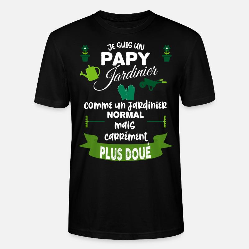 Mon Papy jardinier - T-shirt bio CRAFTER Stanley Stella Unisexe - noir