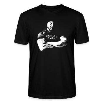 Homme fort - T-shirt bio CRAFTER Stanley Stella Unisexe - noir - Devant - Alina (178cm) & Michal (187cm)