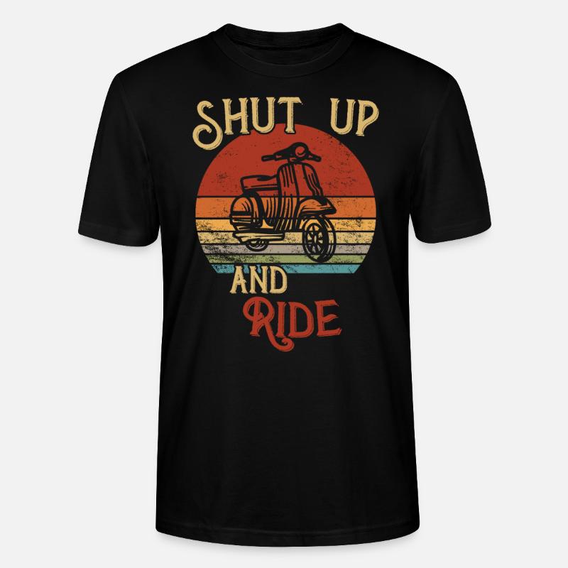 Tais-toi et roule / Cyclomoteur - T-shirt bio CRAFTER Stanley Stella Unisexe - noir