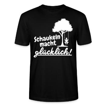Schaukeln - Stanley/Stella Unisex Bio-T-Shirt CRAFTER - Schwarz - Vorne - Alina (178cm) & Michal (187cm)