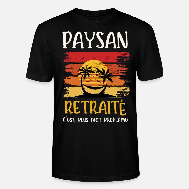 paysan retraité - T-shirt bio CRAFTER Stanley Stella Unisexe - noir