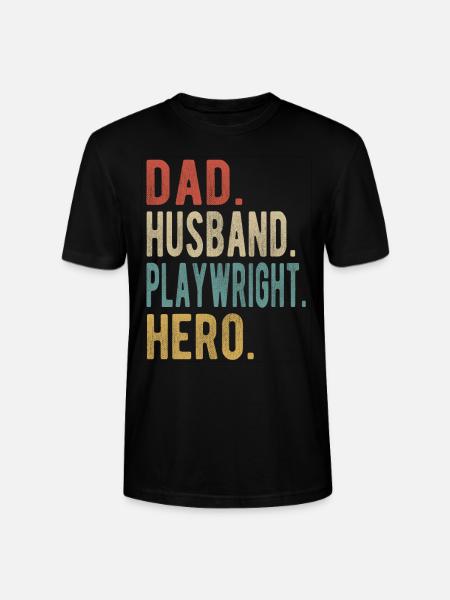 Playwright Papa Husband Hero - Stanley/Stella CRAFTER Unisex Organic T-Shirt - black
