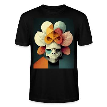 Skull Bauhaus style vintage - T-shirt bio CRAFTER Stanley Stella Unisexe - noir - Devant - Alina (178cm) & Michal (187cm)