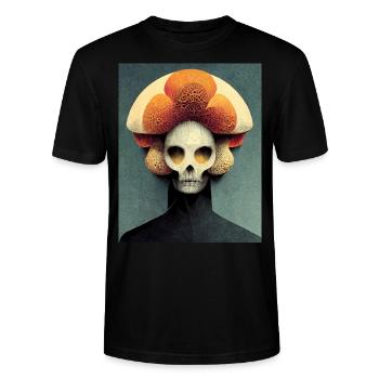 Skull Bauhaus style vintage - T-shirt bio CRAFTER Stanley Stella Unisexe - noir - Devant - Alina (178cm) & Michal (187cm)