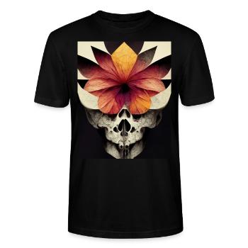 Totenkopf Bauhaus Vintage Stil v07 - Stanley/Stella Unisex Bio-T-Shirt CRAFTER - Schwarz - Vorne - Alina (178cm) & Michal (187cm)