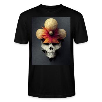 Skull Bauhaus vintage style v08 - Stanley/Stella CRAFTER Unisex Organic T-Shirt - black - Front - Alina (178cm) & Michal (187cm)