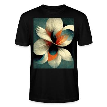 Flower bauhaus Style Vintage - T-shirt bio CRAFTER Stanley Stella Unisexe - noir - Devant - Alina (178cm) & Michal (187cm)
