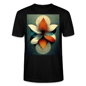 Flower bauhaus Style Vintage - T-shirt bio CRAFTER Stanley Stella Unisexe - noir - Devant - Alina (178cm) & Michal (187cm)