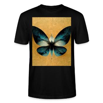 Bauhaus Schmetterling Vintage Stil - Stanley/Stella Unisex Bio-T-Shirt CRAFTER - Schwarz - Vorne - Alina (178cm) & Michal (187cm)