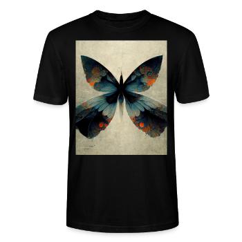 Bauhaus Schmetterling Vintage Stil - Stanley/Stella Unisex Bio-T-Shirt CRAFTER - Schwarz - Vorne - Alina (178cm) & Michal (187cm)