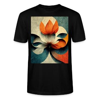 Flower bauhaus Style Vintage - T-shirt bio CRAFTER Stanley Stella Unisexe - noir - Devant - Alina (178cm) & Michal (187cm)