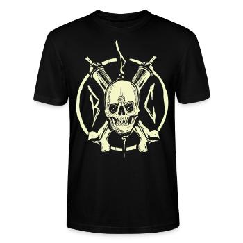 BPC_Braincans - Stanley/Stella Unisex Bio-T-Shirt CRAFTER - Schwarz - Vorne - Alina (178cm) & Michal (187cm)