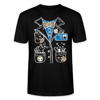 MTLA Labor kittel, laborantin - Stanley/Stella Unisex Bio-T-Shirt CRAFTER - Schwarz - Vorne - Alina (178cm) & Michal (187cm)