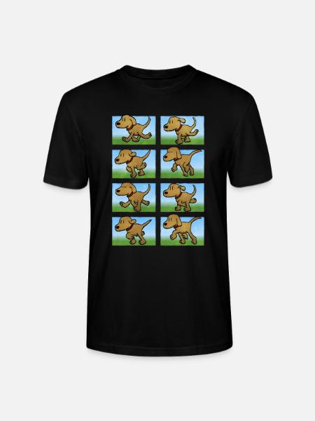 Animated, walking dog - Stanley/Stella CRAFTER Unisex Organic T-Shirt - black