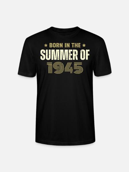 Vintage 1945 Vintage 1945 Birthday Gift - Stanley/Stella CRAFTER Unisex Organic T-Shirt - black