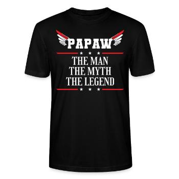 Papa Vater Opa Geschenkidee Papaw Spruch Humor - Stanley/Stella Unisex Bio-T-Shirt CRAFTER - Schwarz - Vorne - Alina (178cm) & Michal (187cm)
