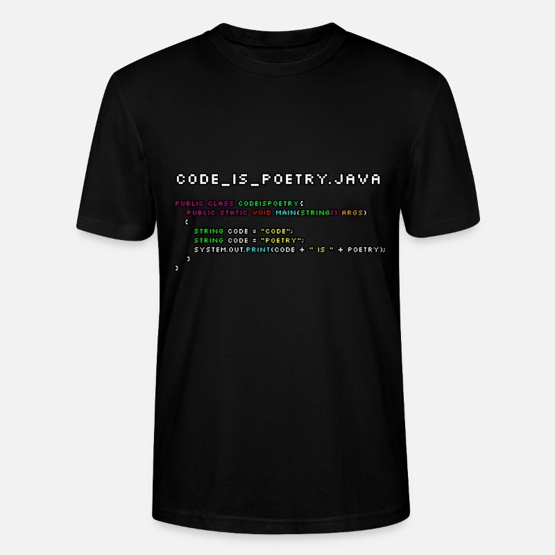 Le code est poetry.java - T-shirt bio CRAFTER Stanley Stella Unisexe - noir
