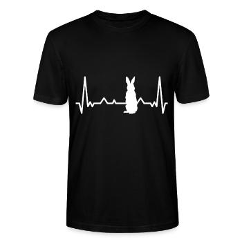 Kaninchen - Stanley/Stella Unisex Bio-T-Shirt CRAFTER - Schwarz - Vorne - Alina (178cm) & Michal (187cm)