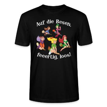 Bibi Blocksberg Junghexen Besen Freunde - Stanley/Stella Unisex Bio-T-Shirt CRAFTER - Schwarz - Vorne - Alina (178cm) & Michal (187cm)