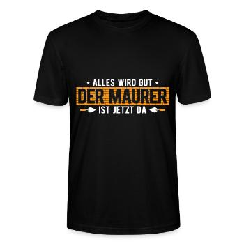 Alles Wird Gut Maurer Ist Da Maurer - Stanley/Stella Unisex Bio-T-Shirt CRAFTER - Schwarz - Vorne - Alina (178cm) & Michal (187cm)