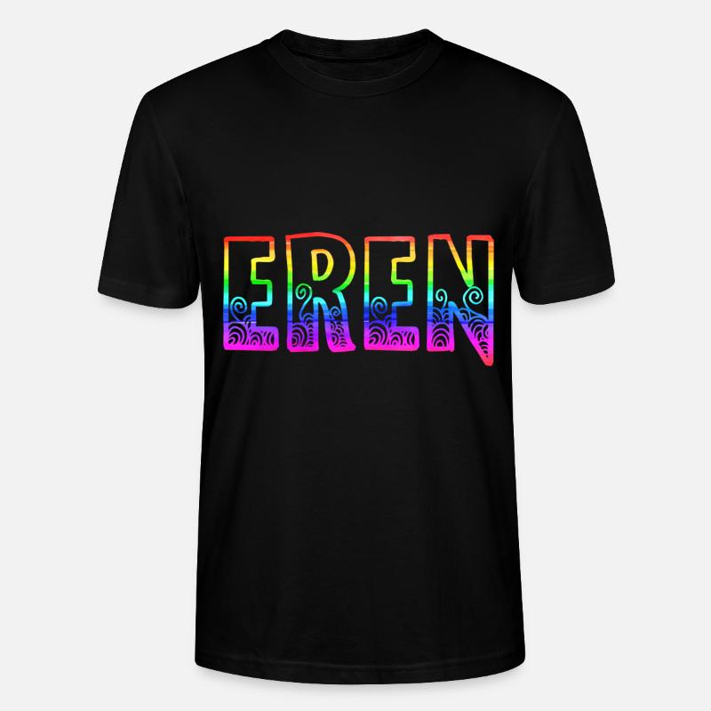 eren rs regenbogen - Stanley/Stella Unisex Bio-T-Shirt CRAFTER - Schwarz