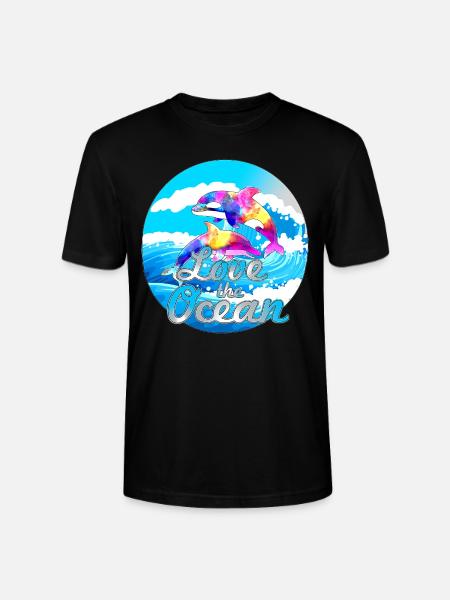 LOVE THE OCEAN - Stanley/Stella CRAFTER Unisex Organic T-Shirt - black