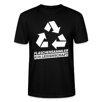 Pfandsammler Pfand Leergut Flaschensammler Spruch - Stanley/Stella Unisex Bio-T-Shirt CRAFTER - Schwarz - Vorne - Alina (178cm) & Michal (187cm)