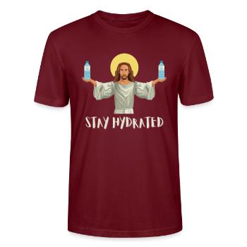 Hydro Water Soda & Hydration Équipe de football - T-shirt bio CRAFTER Stanley Stella Unisexe - bordeaux - Devant - Alina (178cm) & Michal (187cm)
