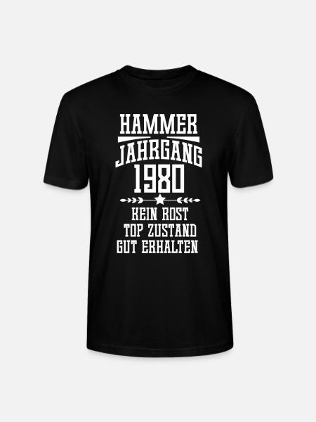 Hammer Jahrgang 1980 40. Geburtstag T-Shirt - Stanley/Stella Unisex Bio-T-Shirt CRAFTER - Schwarz