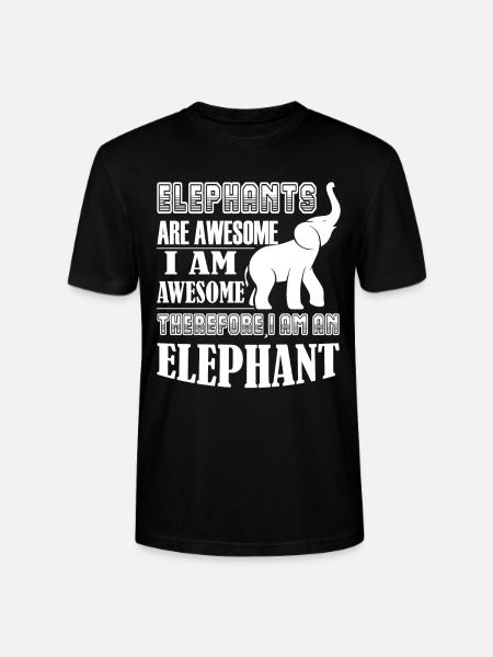 Elephant Elephants Are Awesome - Stanley/Stella CRAFTER Unisex Organic T-Shirt - black