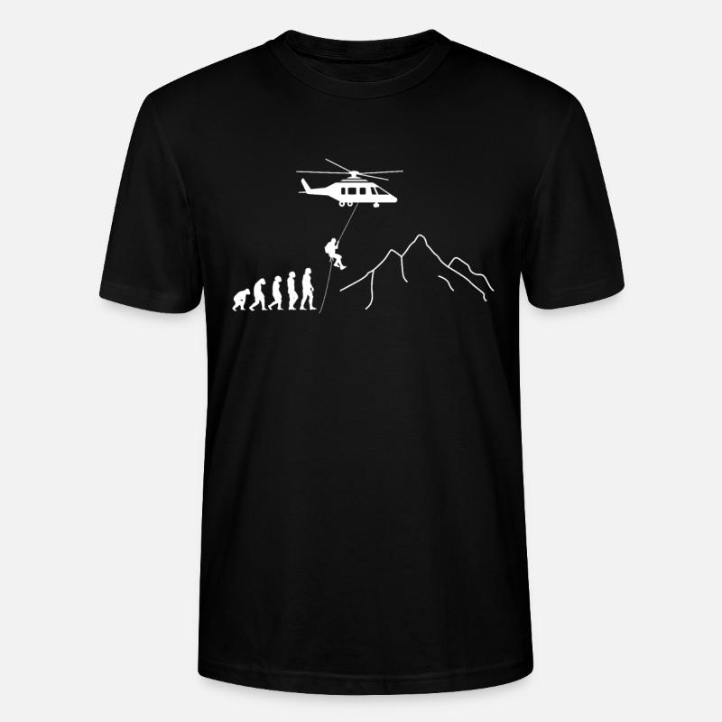 Evolution Bergretter Bergrettung Geschenk - Stanley/Stella Unisex Bio-T-Shirt CRAFTER - Schwarz