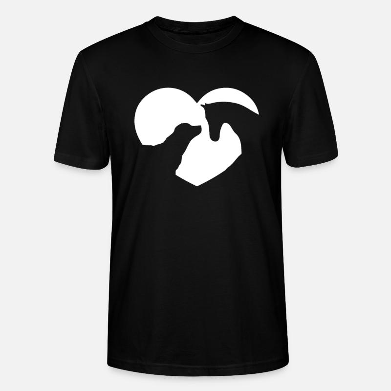 Hund Und Pferd Herz Geschenk - Stanley/Stella Unisex Bio-T-Shirt CRAFTER - Schwarz