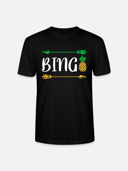 Bingo Pineapple Shirt Gift - Stanley/Stella CRAFTER Unisex Organic T-Shirt - black