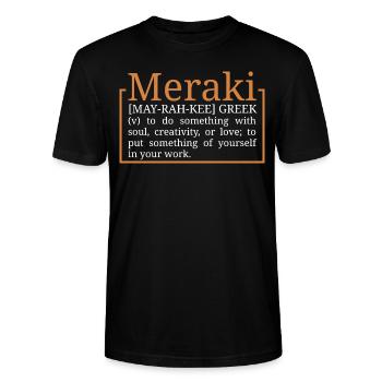 Meraki grec drôle de motivation - T-shirt bio CRAFTER Stanley Stella Unisexe - noir - Devant - Alina (178cm) & Michal (187cm)