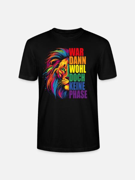 LGBT Gay Pride Regenbogen Flagge Löwe LGBTQ CSD - Stanley/Stella Unisex Bio-T-Shirt CRAFTER - Schwarz