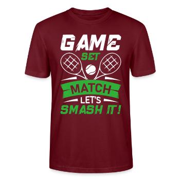 Jeu, set, match - Écrasons-le ! - T-shirt bio CRAFTER Stanley Stella Unisexe - bordeaux - Devant - Alina (178cm) & Michal (187cm)