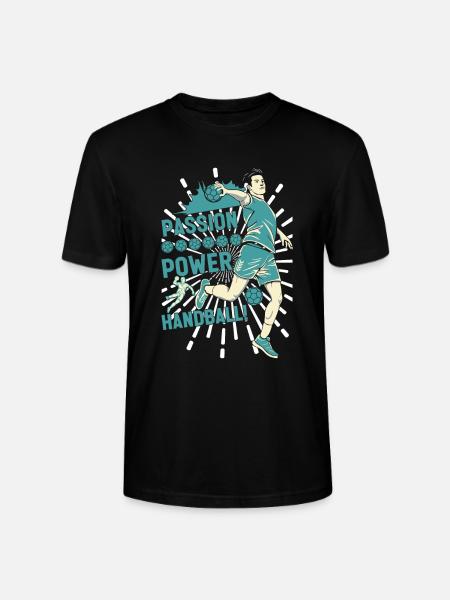 Passion, Power, Handball! - Stanley/Stella CRAFTER Unisex Organic T-Shirt - black