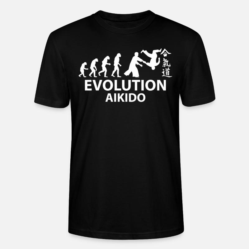 Aikido Evolution T-Shirt & Geschenkidee - Stanley/Stella Unisex Bio-T-Shirt CRAFTER - Schwarz
