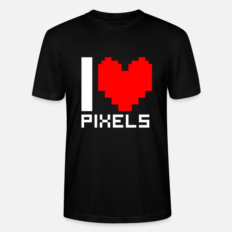 Ich Liebe Pixel - Stanley/Stella Unisex Bio-T-Shirt CRAFTER - Schwarz