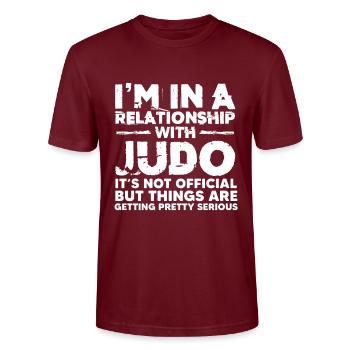 Judo - Stanley/Stella CRAFTER Unisex Organic T-Shirt - burgundy - Front - Alina (178cm) & Michal (187cm)