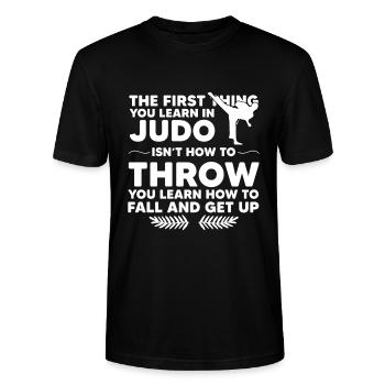 Judo - Stanley/Stella Unisex Bio-T-Shirt CRAFTER - Schwarz - Vorne - Alina (178cm) & Michal (187cm)