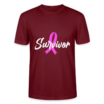 Ruban de cancer du sein cancer rose ruban de cancer - T-shirt bio CRAFTER Stanley Stella Unisexe - bordeaux - Devant - Alina (178cm) & Michal (187cm)
