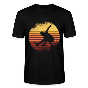 Frisbee Freestyle - T-shirt bio CRAFTER Stanley Stella Unisexe - noir - Devant - Alina (178cm) & Michal (187cm)