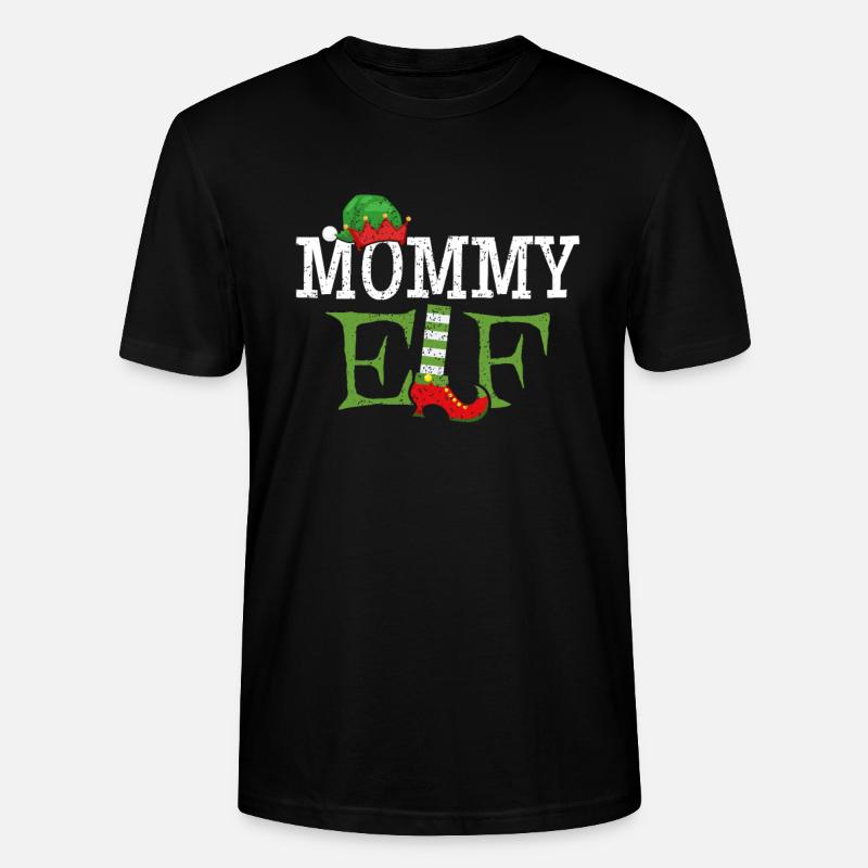 Maman Elfe pour Noël - T-shirt bio CRAFTER Stanley Stella Unisexe - noir