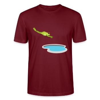 Agalychnis Callidryas Red Eyed Tree Frog - Stanley/Stella CRAFTER Unisex Organic T-Shirt - burgundy - Front - Alina (178cm) & Michal (187cm)