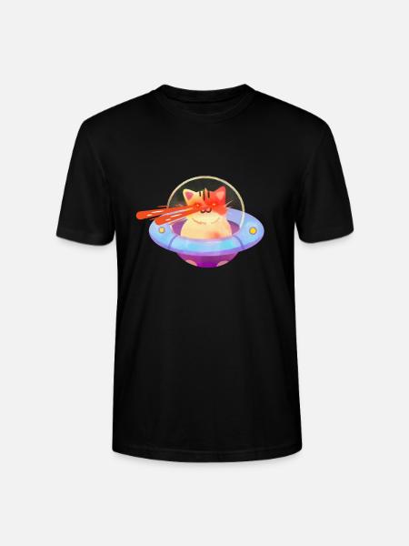 Cat With Laser Eyes - Stanley/Stella CRAFTER Unisex Organic T-Shirt - black