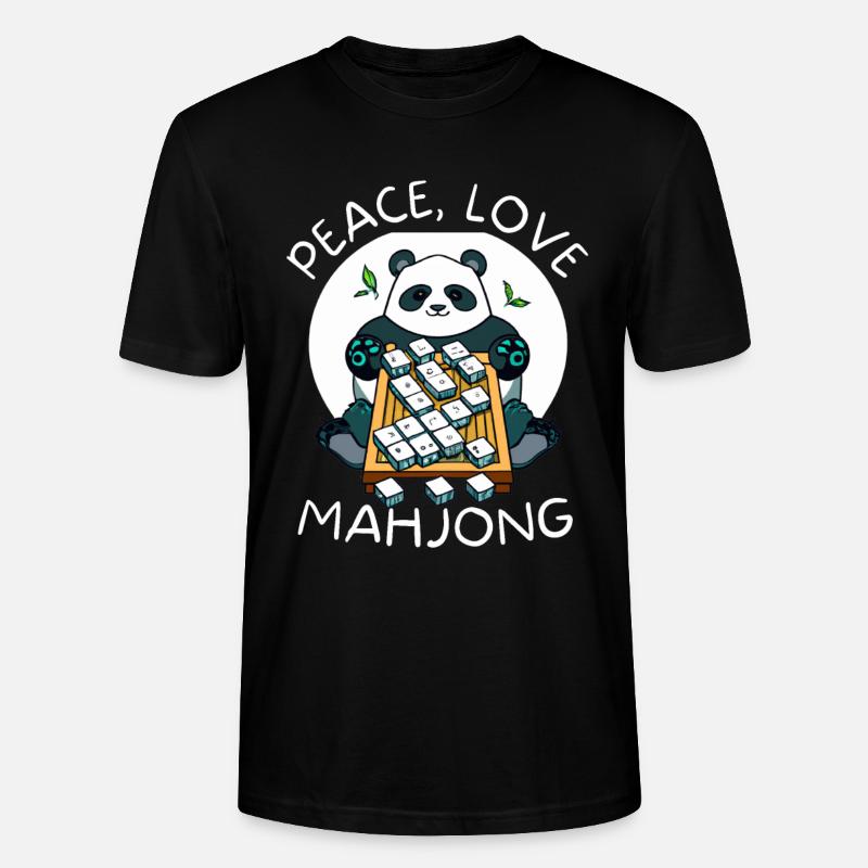 Cats Playing Mahjong - Stanley/Stella Unisex Bio-T-Shirt CRAFTER - Schwarz