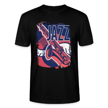 Jazz Musik Improvisation Festival - Stanley/Stella Unisex Bio-T-Shirt CRAFTER - Schwarz - Vorne - Alina (178cm) & Michal (187cm)