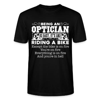 Optician Being An Optician Is Easy - Stanley/Stella CRAFTER Unisex Organic T-Shirt - black - Front - Alina (178cm) & Michal (187cm)